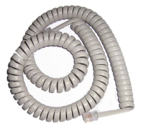 Kabl telefonski spiralni 5m beli